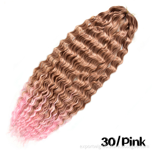 long Curly braiding hair Crochet wavy Synthetic water wave Extensions Marly Crochet Afro Kinky hair Soft Blonde Bundles for RU